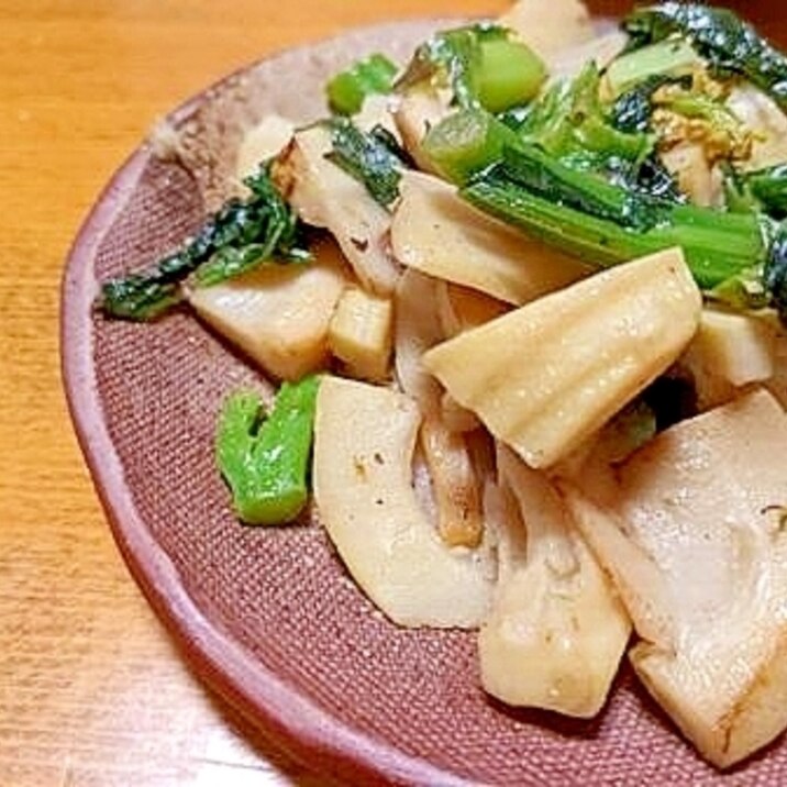 筍と　高菜の　マヨ醤油炒め